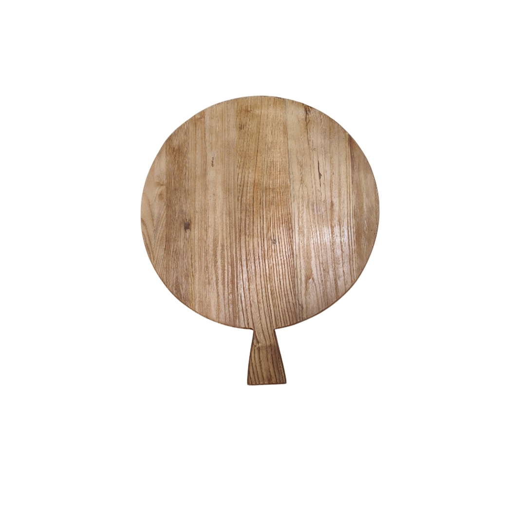 Reclaimed Elm Bread Boards Round with handle image 0